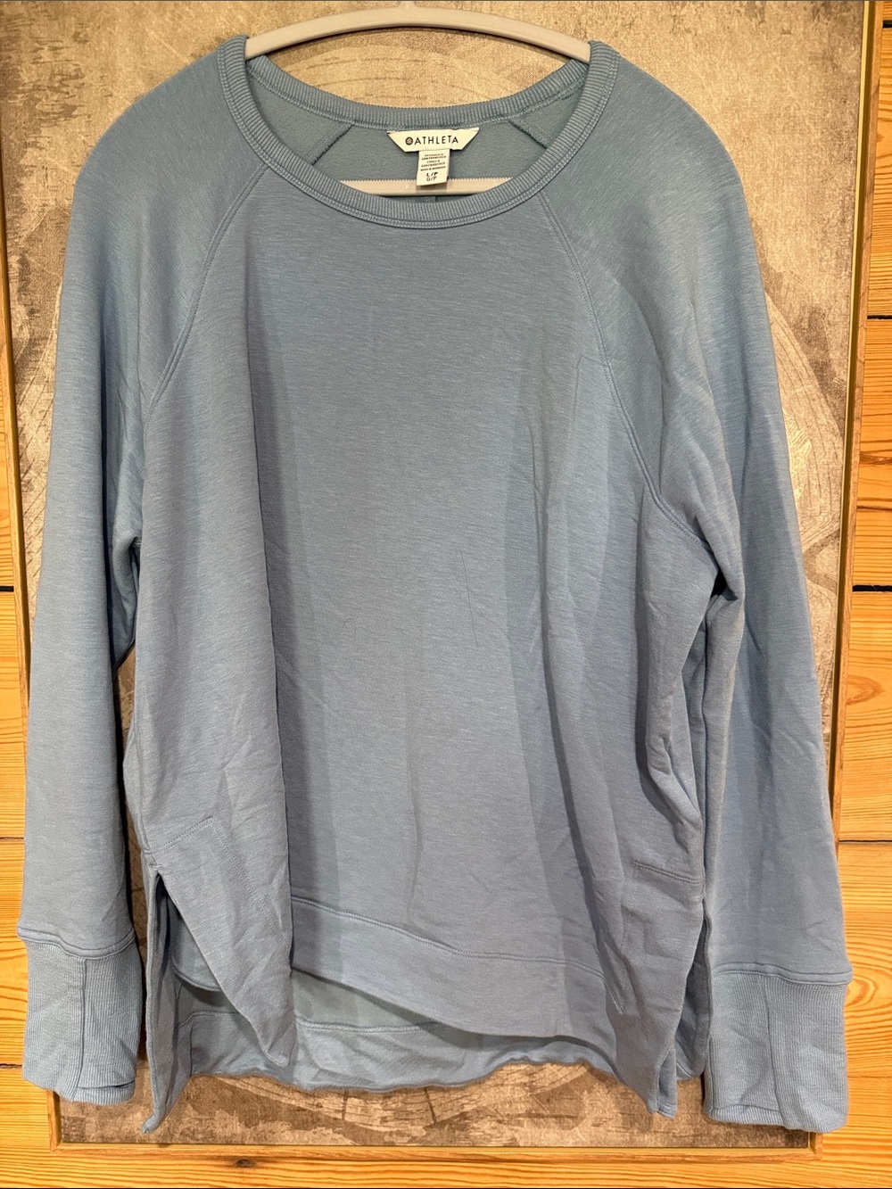Athleta Cornflower Blue Crewneck Pullover -- Much bluer than in photo!
